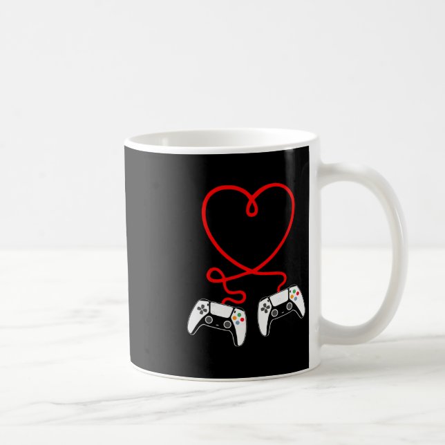 Video-Spieler Valentinstag mit Controllern Herz  Kaffeetasse (Rechts)