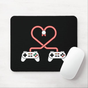 Video-Spieler Valentinstag mit Controllern Herz  Mousepad