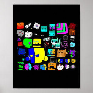 Video-Videowiedergabe für Videospiele Geometrie de Poster