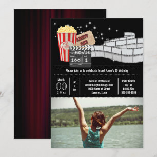 Video VIP Foto Filmrolle Popcorn Erwachsenen-Party Einladung
