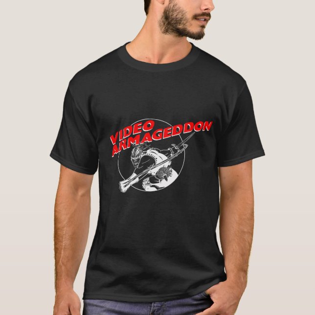 Videoarmageddon - Schwarzes T-Shirt (Vorderseite)