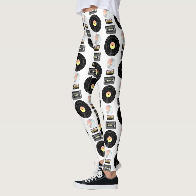 Videoband Vinyl LP Muster Leggings (Links)