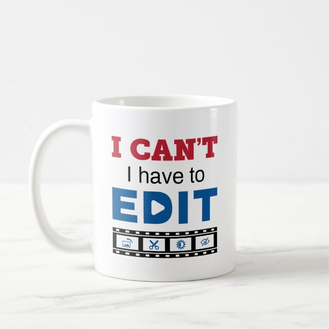 Videobearbeiter Ich kann nicht, ich muss bearbeite Kaffeetasse (Links)