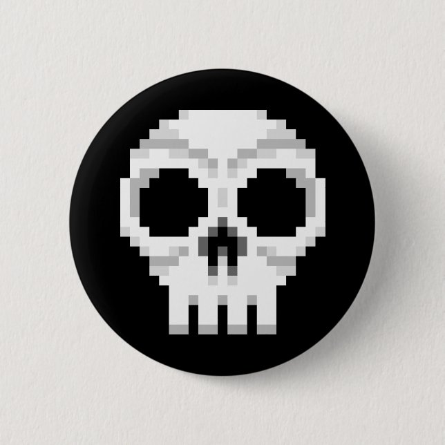 Videogame Death Skull - Pixel Art Button (Vorderseite)