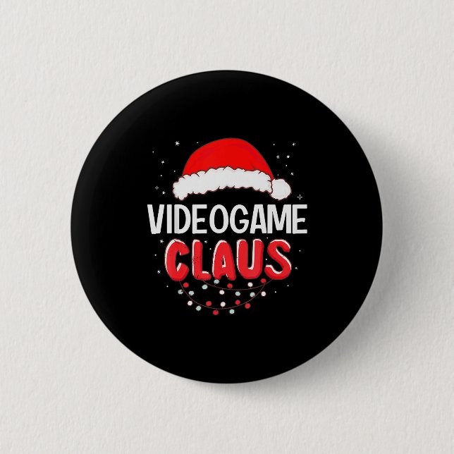 Videogame Santa Claus Christmas Matching Costume  Button (Vorderseite)