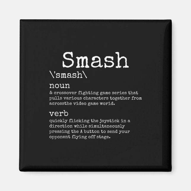 Videogames Smash Definition Funny Video Game Gamer Magnet (Vorne)