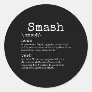 Videogames Smash Definition Funny Video Game Gamer Runder Aufkleber