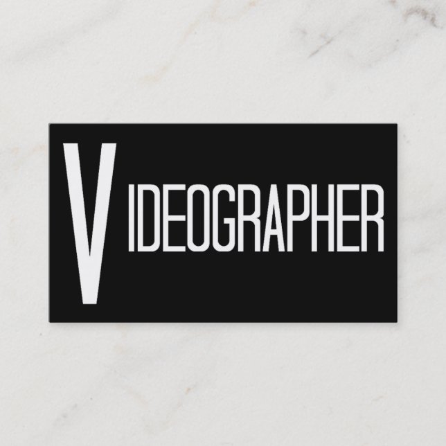 Videografin Black Simple Business Card Visitenkarte (Vorderseite)