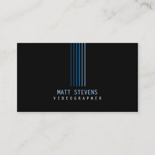 Videographer Business Card Blue Beams Visitenkarte