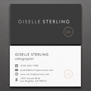 Videographer Luxury Black Elegant Modern Visitenkarte