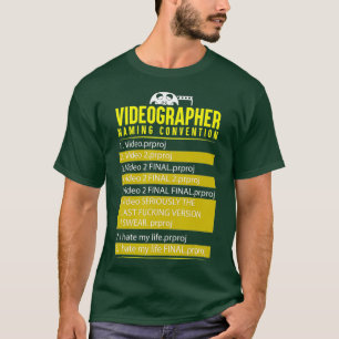 Videographer-Namen Videografie Filmmaker-Geschenk T-Shirt