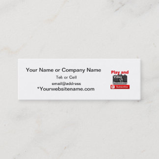 Videoherrschaft YouTube unterzeichnen und spielen Mini Visitenkarte