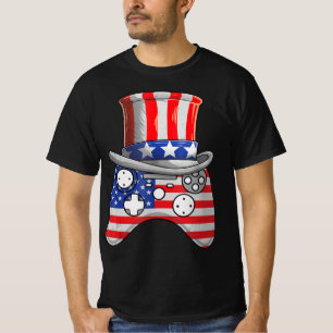 Videospiel 4. Juli Uncle Sam Hat Game Control T-Shirt