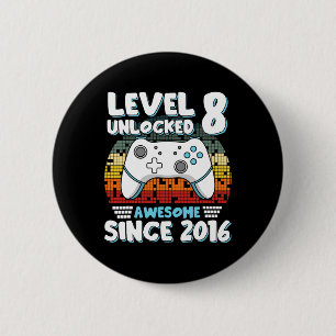 Videospiel 8. Geburtstag Jungen Mädchen Kinder 8 J Button