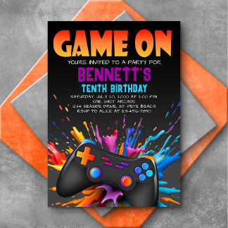 Videospiel am Geburtstag Einladung
