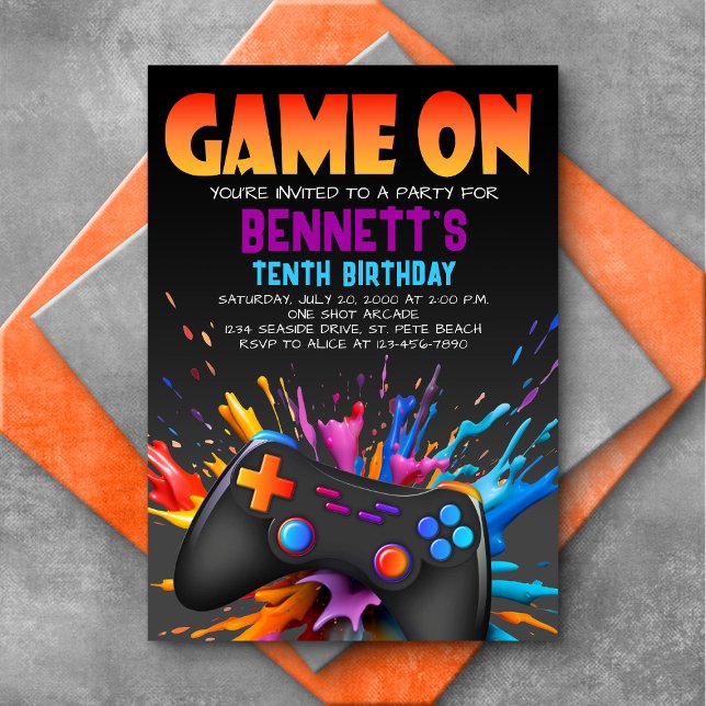 Videospiel am Geburtstag Einladung (Von Creator hochgeladen)