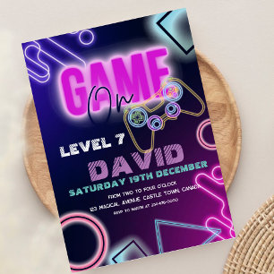 Videospiel am Geburtstag Stufe 7 Einladung
