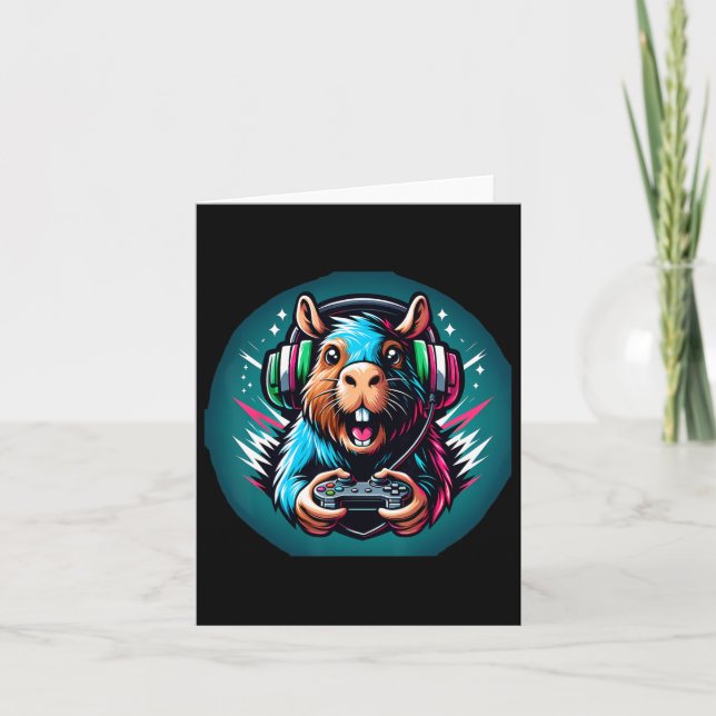 Videospiel Capybara Gaming Karte (Vorderseite)