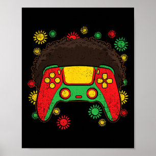 Videospiel-Controller Afro Black History Month Gam Poster
