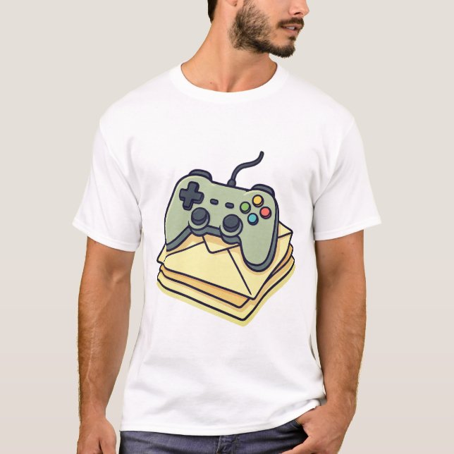 Videospiel-Controller auf einem Poststapel – Süße  T-Shirt (Vorderseite)