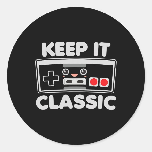 Videospiel-Controller Behalte es klickend Humor 80 Runder Aufkleber (Vorderseite)