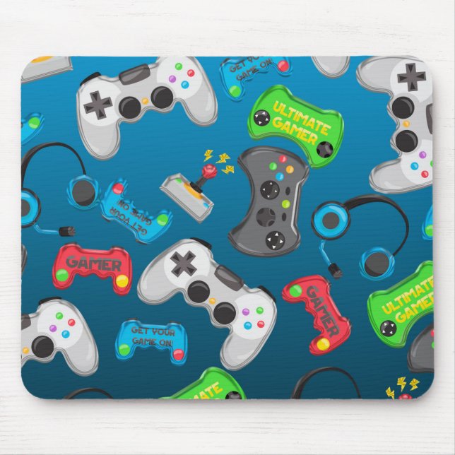 Videospiel-Controller Gamer Spaß Bunt Mousepad (Vorne)