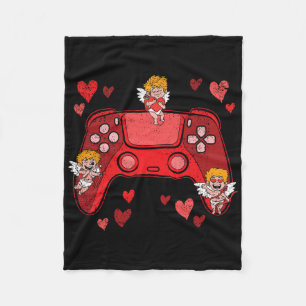 Videospiel-Controller Herz Valentinstag Cute Ga Fleecedecke
