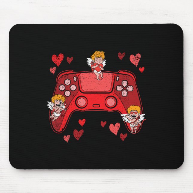 Videospiel-Controller Herz Valentinstag Cute Ga Mousepad (Vorne)