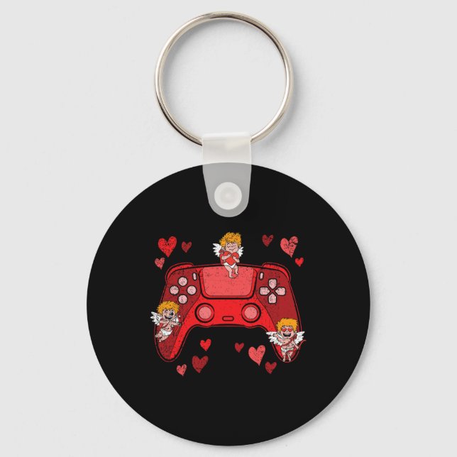 Videospiel-Controller Herz Valentinstag Cute Ga Schlüsselanhänger (Vorderseite)