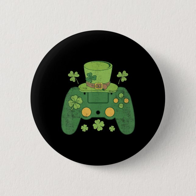 Videospiel-Controller irischer Gamer-Jungs glückli Button (Vorderseite)
