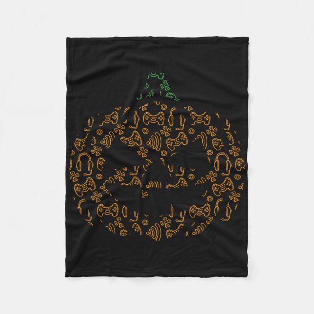 Videospiel Controller Pumpkin Halloween Kostüm Ga Fleecedecke (Vorderseite)