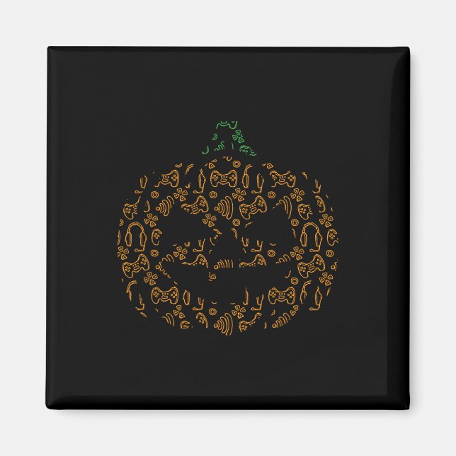 Videospiel Controller Pumpkin Halloween Kostüm Ga Magnet (Vorne)