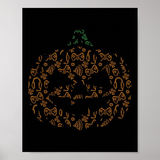 Videospiel Controller Pumpkin Halloween Kostüm Ga Poster (Vorne)