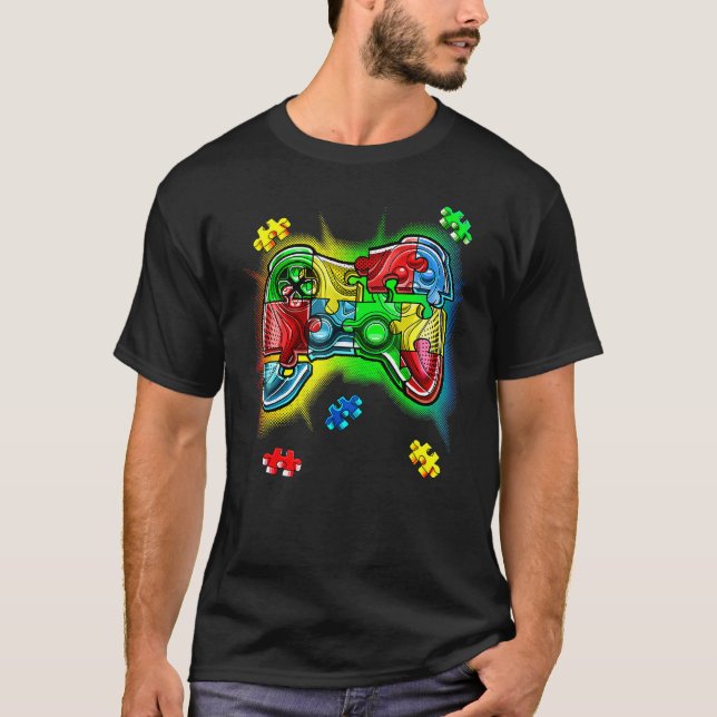 Videospiel-Controller-Puzzleteil-Shirt Autismus-Be T-Shirt (Vorderseite)