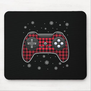 Videospiel-Controller Rot Kariert Gamer Jungen Kin Mousepad