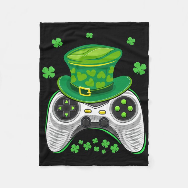 Videospiel-Controller Shamrock-Gamer St. Patrick's Fleecedecke (Vorderseite)