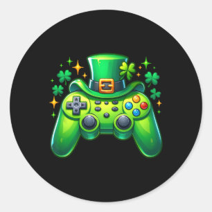 Videospiel-Controller St. Patricks-Tag Gamer Irisc Runder Aufkleber