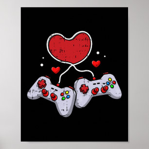 Videospiel Controller Valentinstag Cool Gaming G Poster