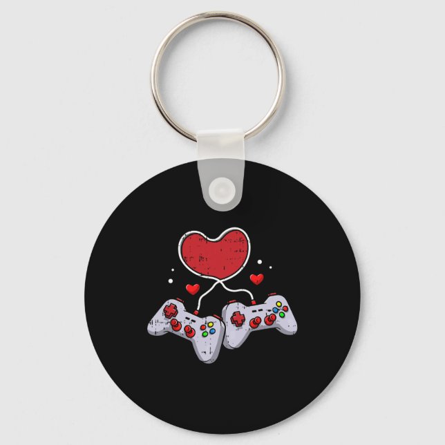 Videospiel Controller Valentinstag Cool Gaming G Schlüsselanhänger (Vorderseite)