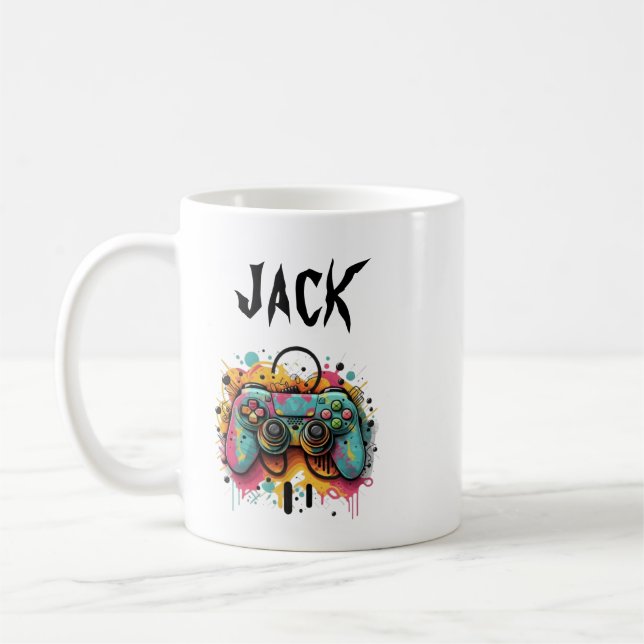 Videospiel-Controller Wasserfarbe | Cool Gaming Kaffeetasse (Links)