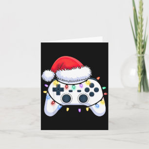 Videospiel-Controller Weihnachten Santa Hut Gamer Karte