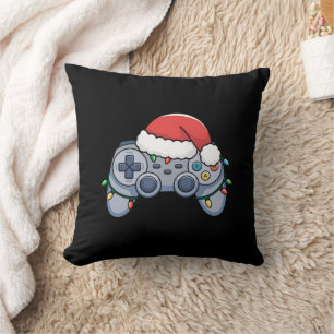 Videospiel-Controller Weihnachten Santa Hut Gamer Kissen