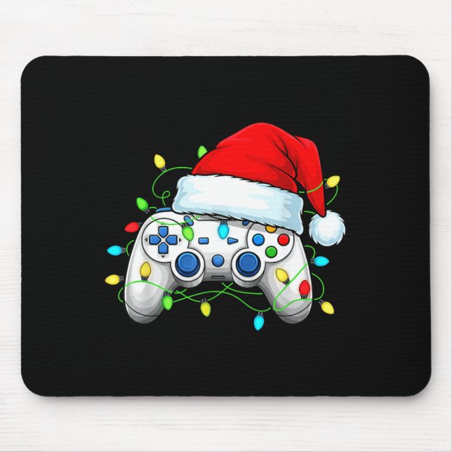 Videospiel-Controller Weihnachten Santa Hut Gamer  Mousepad (Vorne)