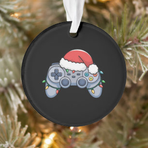 Videospiel-Controller Weihnachten Santa Hut Gamer Ornament