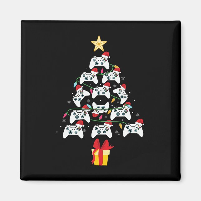 Videospiel-Controller-Weihnachtsbaum Xmas-Junge-Mä Magnet (Vorne)