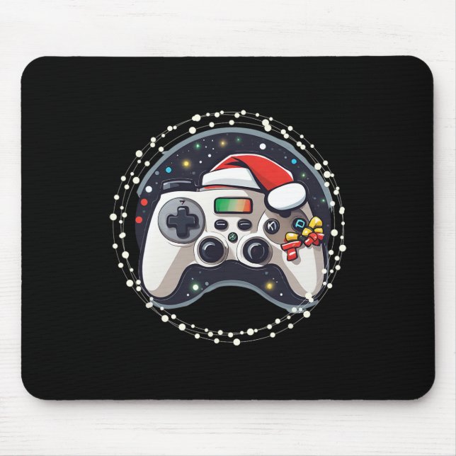 Videospiel-Controller Weihnachtsmann-Hut Weihnacht Mousepad (Vorne)