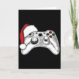Videospiel-Controller-Weihnachtsmannmütze Weihnach Karte