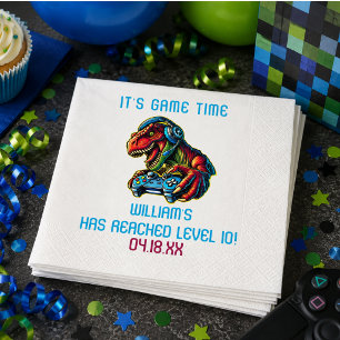 Videospiel Dinosaurier Gaming Geburtstagsparty Serviette