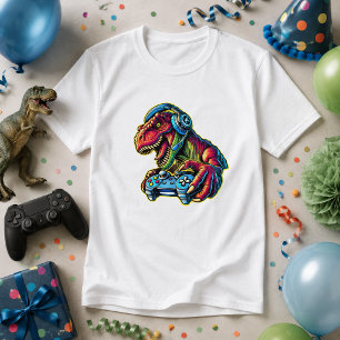 Videospiel Dinosaurier Gaming Geburtstagsparty T-Shirt