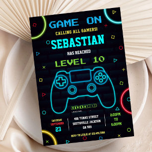 Videospiel-Gaming-Party-Gamer-Boy-Geburtstag Einladung